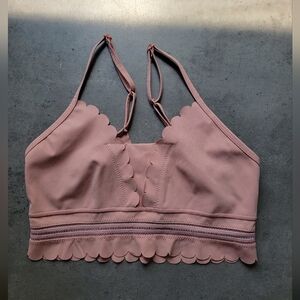 Free People Movememt Genesis Scalloped Pink Bra Small